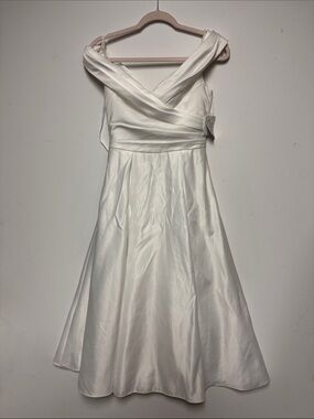 DB studio White Satin A-Line wedding Dress